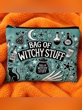 NEW- Bag of Witchy Stuff Graphic Cosmetic Pouch